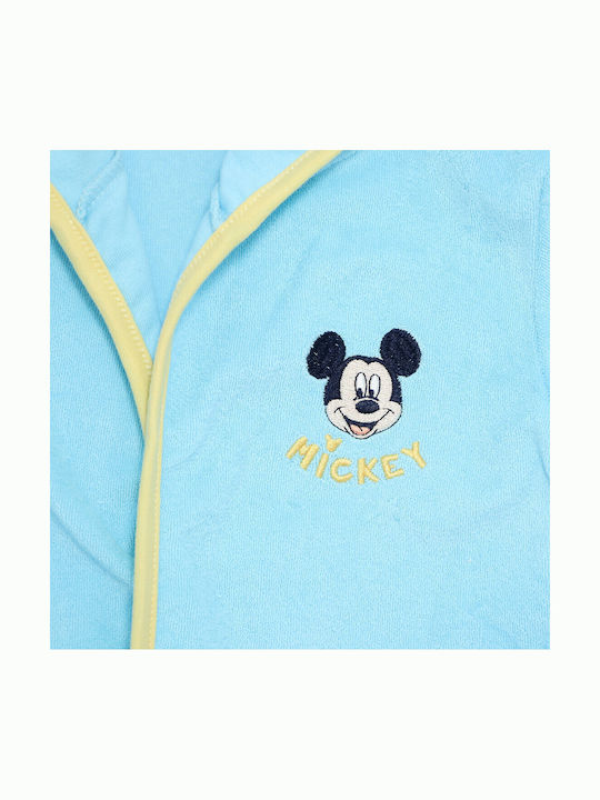 Disney Baby Bathrobe Hooded Mickey Mouse Light Blue