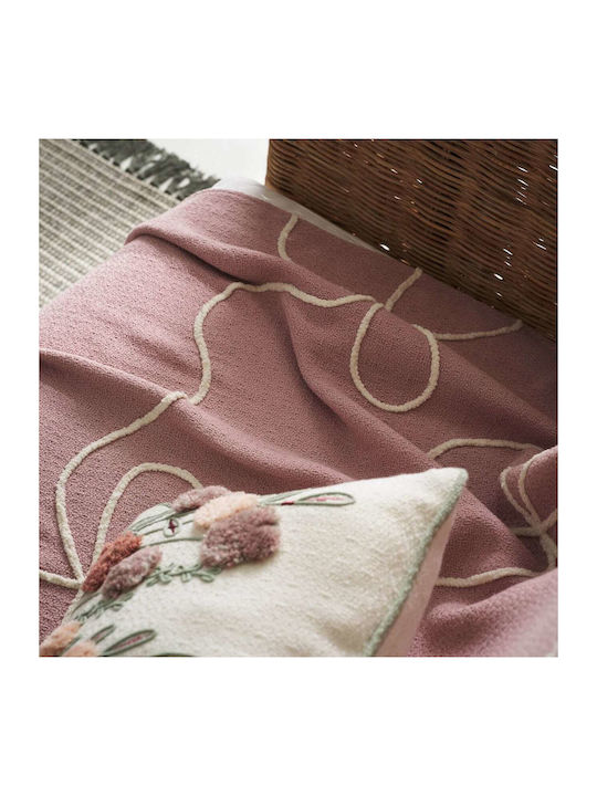 Gofis Home Elowen Ριχτάρι Πολυθρόνας Ζακάρ 140x180εκ. Magnolia Rose
