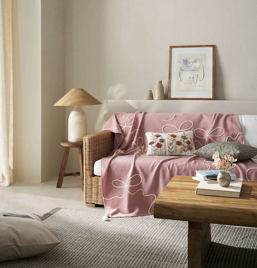 Gofis Home Elowen Покривка За Фотьойл Жакард 140x180см Magnolia Rose