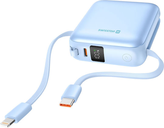 Swissten Power Bank 10000mAh 20W mit USB-C Ausgangsanschlüsse Blau