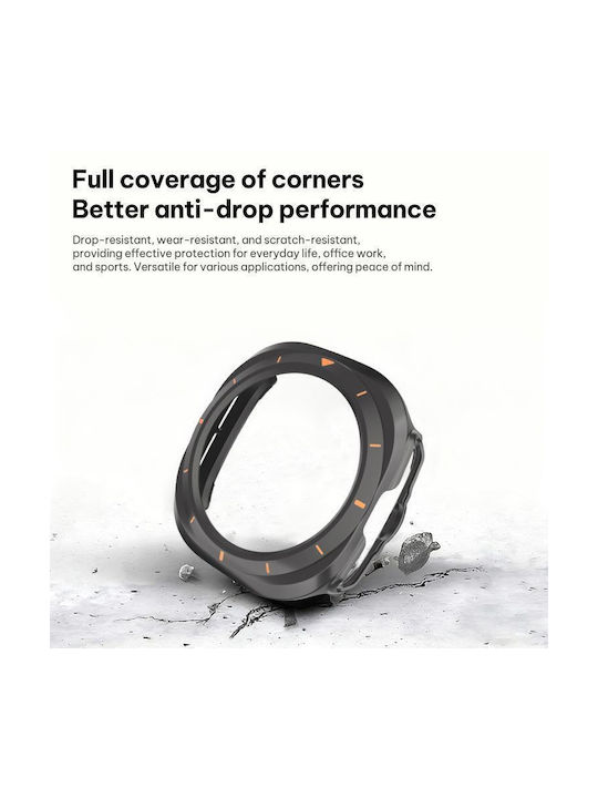 Samsung Galaxy Watch Ultra Ultra 2025 Xdfind Scale Frame Pc Hollow Watch Cover Titanium Grey + Orange Xdfind