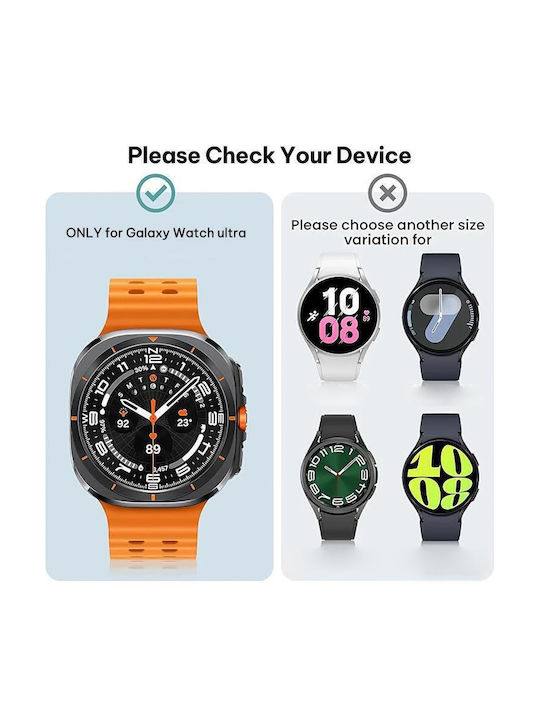 Samsung Galaxy Watch Ultra Ultra 2025 Xdfind Scale Frame Pc Hollow Watch Cover Titanium Grey + Orange Xdfind