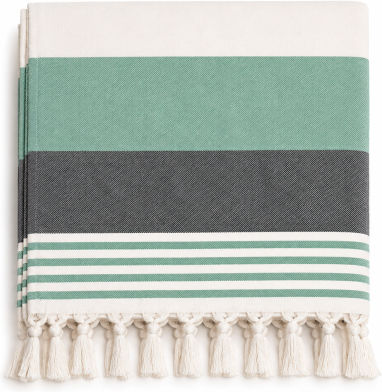 Morena Spain Green Beach Towel With Fringes 100x173cm SM-MATI-26TW-GRN