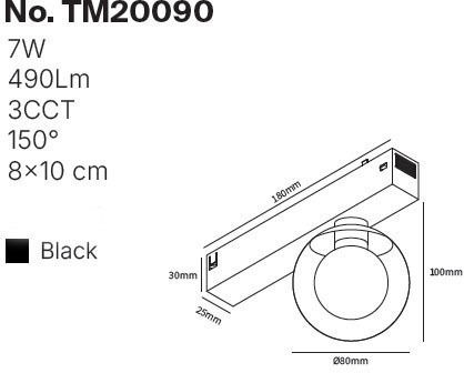 Inlight LED Decken- und Wandleuchte in Schwarz Farbe