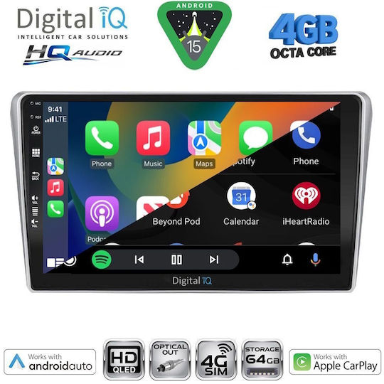 Digital IQ Ηχοσύστημα Αυτοκινήτου για Toyota Avensis 2003-2009 (Bluetooth/USB/WiFi/GPS/Apple-Carplay/Android-Auto) με Οθόνη Αφής 9"