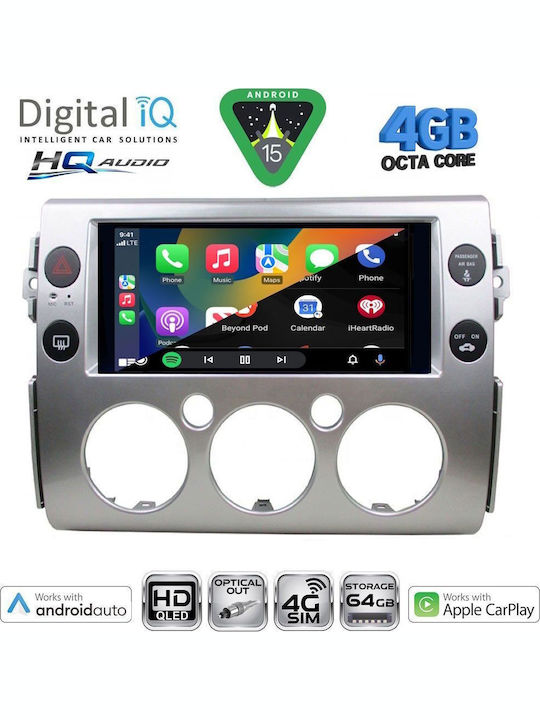 Digital IQ Car Audio System for Toyota FJ 2007-2013 Bluetooth USB WiFi GPS Apple CarPlay Android Auto with 9" Touch Screen