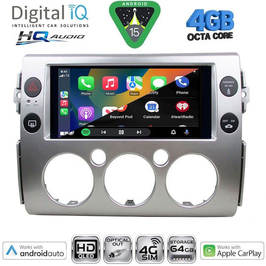 Digital IQ Car Audio System for Toyota FJ 2007-2013 Bluetooth USB WiFi GPS Apple CarPlay Android Auto with 9" Touch Screen