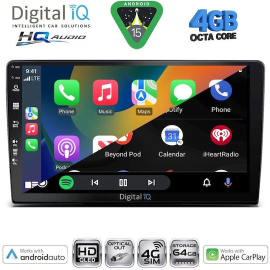 Digital IQ Car Audio System for Toyota Land Cruiser 1998-2003 Bluetooth USB WiFi GPS Apple CarPlay Android Auto with 9" Touch Screen