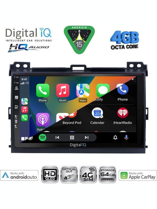 Digital IQ Car Audio System for Toyota Hilux 2005-2016 with A/C Bluetooth USB WiFi GPS Apple CarPlay Android Auto with 9" Touch Screen