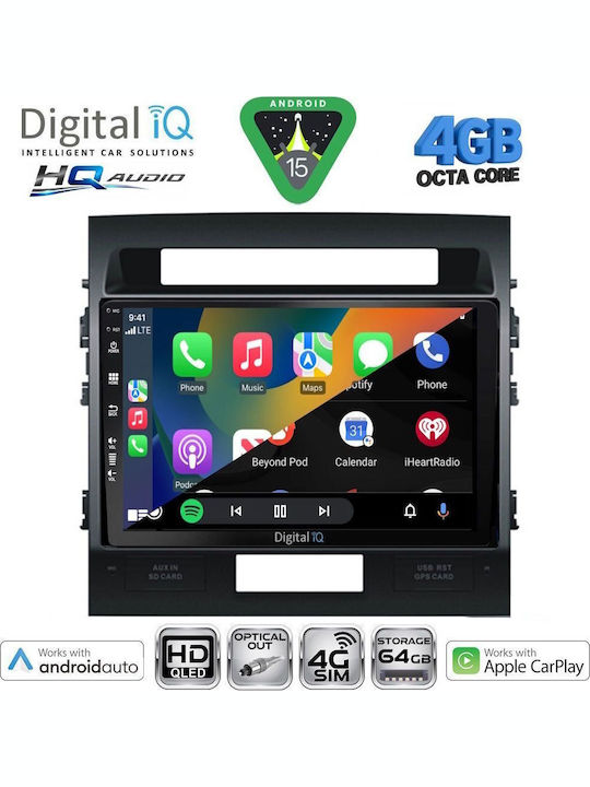 Digital IQ Car Audio System for Toyota Hilux 2005-2016 with A/C Bluetooth USB WiFi GPS Apple CarPlay Android Auto with 9" Touch Screen