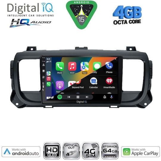 Digital IQ Car Audio System for Toyota Proace 2016 with Touch Screen 9" Digital IQ BXK 19729 CPAA Bluetooth USB Wi-Fi GPS Apple CarPlay Android Auto
