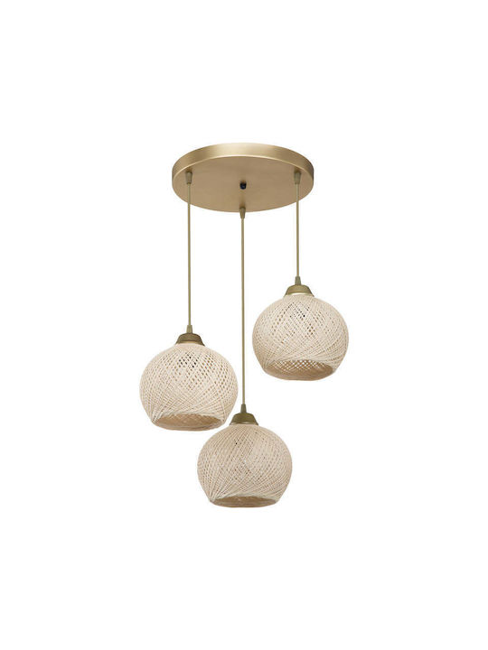 Pakketo PWL-1121 Pendant Light Beige Boho with Socket E27 40x40x75cm
