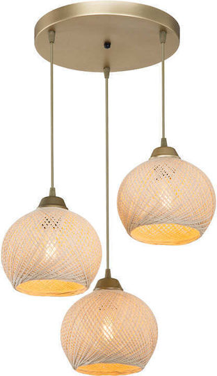 Pakketo PWL-1121 Pendant Light Beige Boho with Socket E27 40x40x75cm