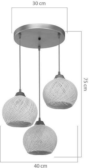 Pakketo PWL-1121 Pendant Light Beige Boho with Socket E27 40x40x75cm
