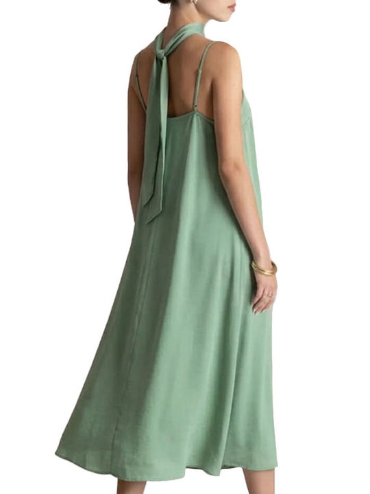 Moutaki Satin Kleid Ganztägig Grünes Moutaki Satin Kleid Ganztägig Grünes