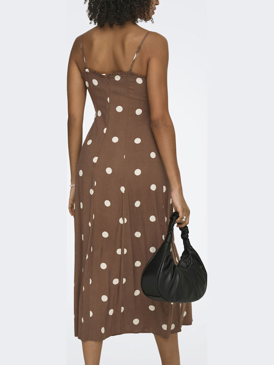 Life Sommer Midi Damenkleid Cocoa Braune Mehrfarbig