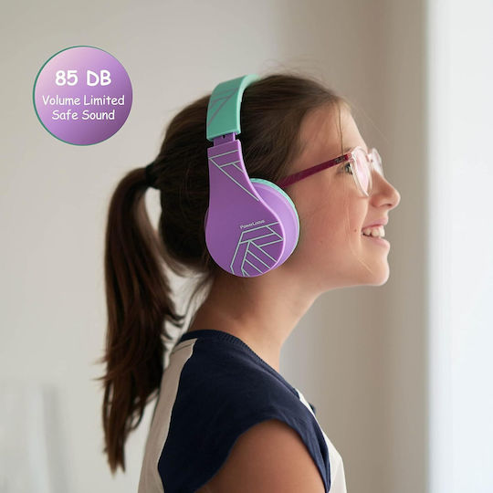 PowerLocus P1 Line Безжични / Жични Over Ear Слушалки с 9 часа Работа Green / Purple