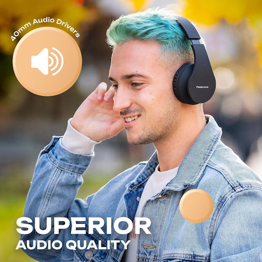 PowerLocus Căști Audio Wireless Cu Fir Over Ear Cu Radio Cu 15 Ore Autonomie Negre