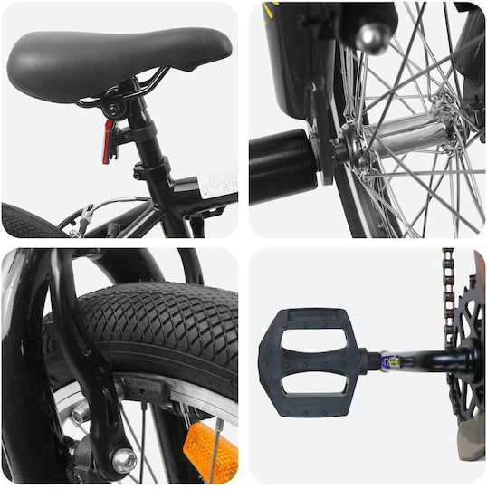 vidaXL 20" Kids' BMX Bicycle Black