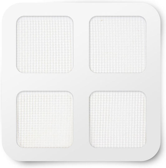 Plasturi De Reparare Plasă Anti-Țânțari 10x10 Cm Set 4 Bucăți Autocolante Reparare Plasă Insecte Albe