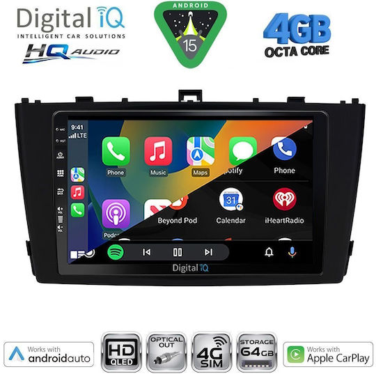 Digital IQ Car Audio System for Toyota Avensis 2009-2015 Bluetooth USB WiFi GPS Apple CarPlay Android Auto with 9" Touch Screen