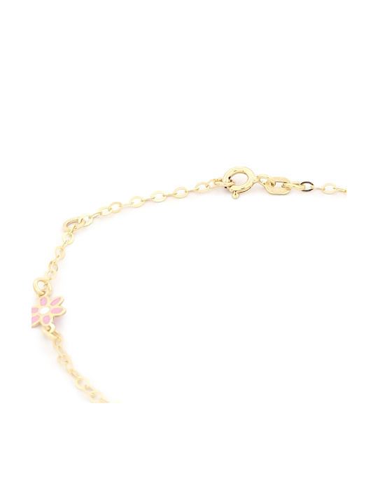 Kids Bracelet Made of 9K Gold with Flower