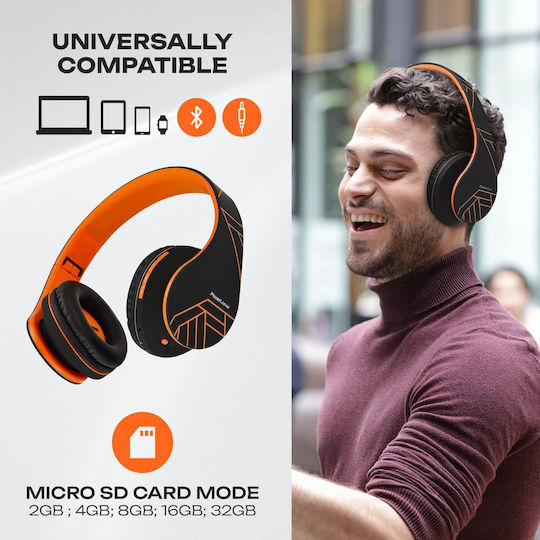 PowerLocus P2 Kabellos / Kabelgebunden Über Ohr Kopfhörer mit Radio mit 20 Stunden Betriebszeit Black / Orange