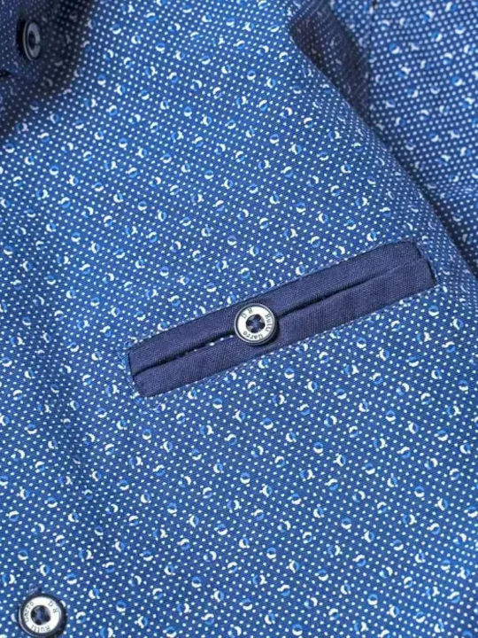 Kids Polka Dot Long-Sleeved Blue Shirt