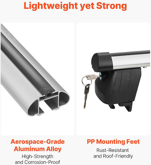 Vevor Universal Aluminum Car Roof Bars Set with Roof Rack Legs and Lock