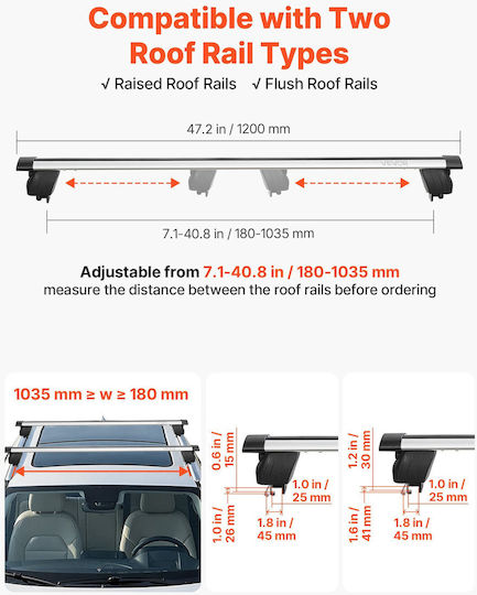 Vevor Universal Aluminum Car Roof Bars Set with Roof Rack Legs and Lock