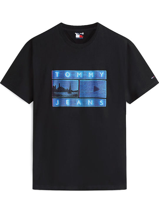 T-Shirt Schwarz-Blau