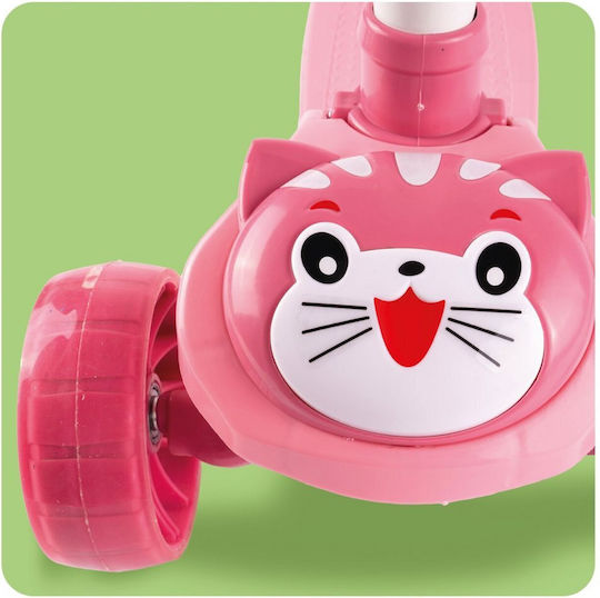 MalPlay Scuter Copii 3 Roți Cu Iluminare LED Pentru Vârsta 3+ Roz