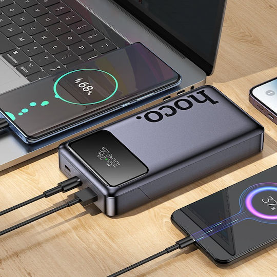 Hoco Q40 Leader Power Bank 25000mAh 65W με Θύρα USB-A και 2 Θύρες USB-C Power Delivery / Quick Charge 2.0 / Quick Charge 3.0 Γκρι