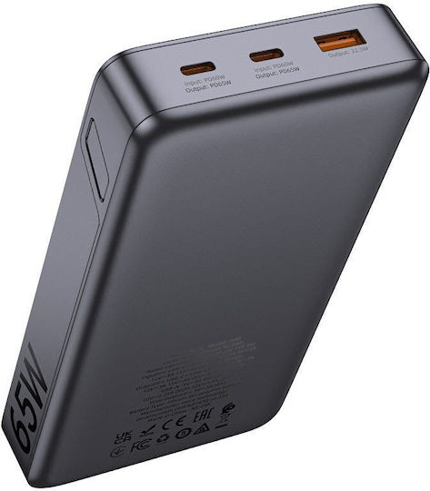Hoco Q40 Leader Power Bank 25000mAh 65W με Θύρα USB-A και 2 Θύρες USB-C Power Delivery / Quick Charge 2.0 / Quick Charge 3.0 Γκρι