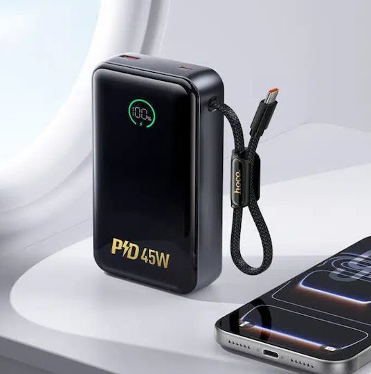 Hoco Q54 Shine Power Bank 20000mAh 45W with USB-A Port and USB-C Power Delivery / Quick Charge 3.0 Black