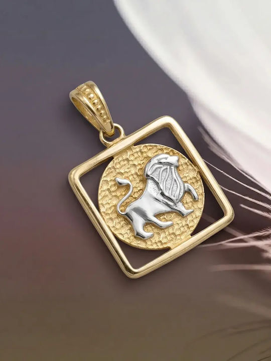 Hängendes Tierkreiszeichen Leo aus 9K Gold