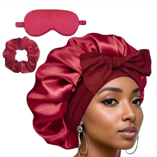 Set Σατέν Σκουφάκι Ύπνου Μάσκα Ματιών & Scrunchie