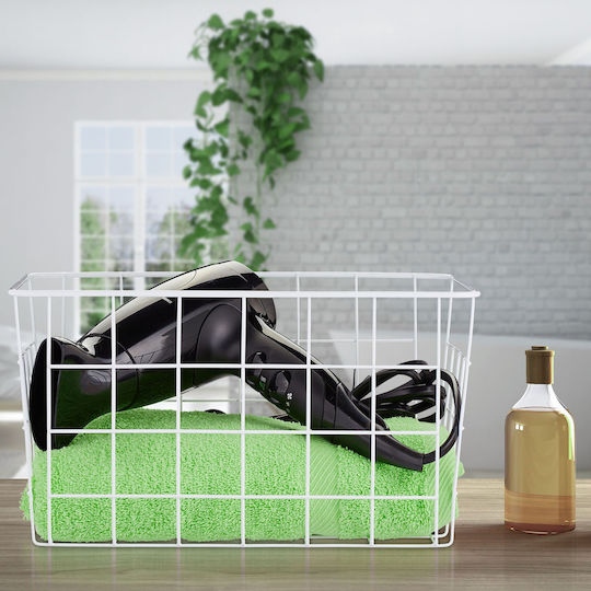 Relaxdays Coș De Depozitare Alb 28x20x15.5cm 3 Bucăți