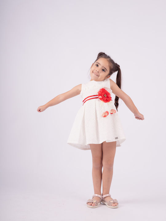 Children's Dress Sleeveless Tulle Set with Accessories White