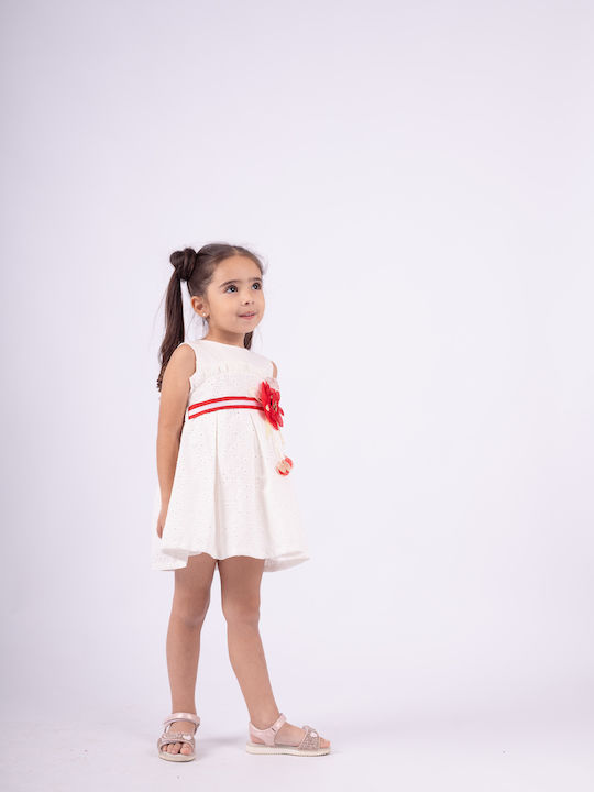 Children's Dress Sleeveless Tulle Set with Accessories White