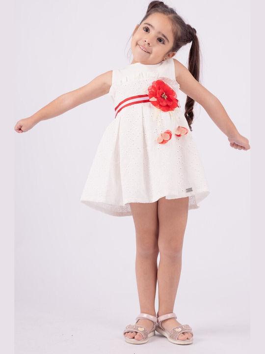 Children's Dress Sleeveless Tulle Set with Accessories White