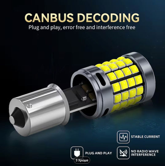 Car Lamp P21W / BA15S Canbus LED Orange 12-24V