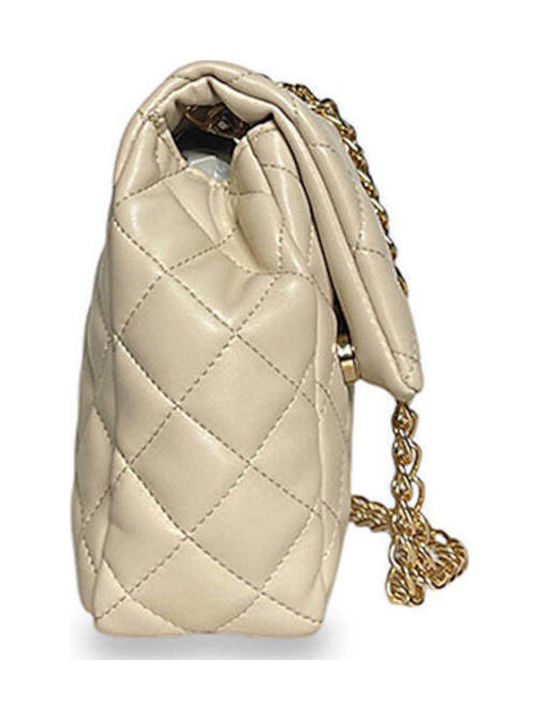 Women's Shoulder Bag Mini Flap Quilted Beige