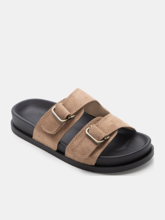 Flache Sandalen Für Damen Flatforms Beigen
