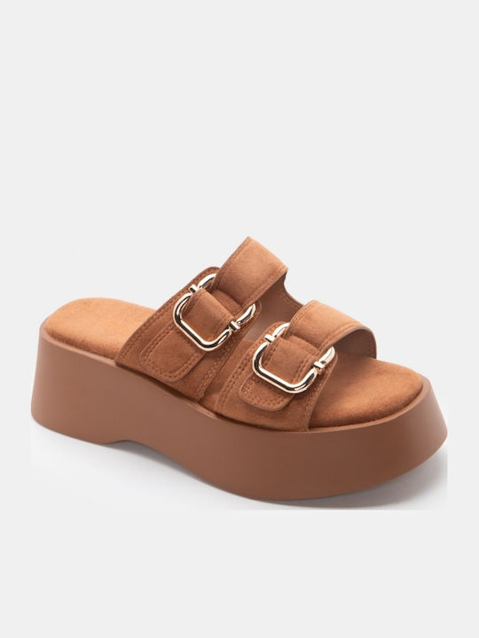 Sandale Casual Damă Flatforme Maro