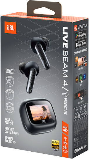 JBL Live Beam 4 In-ear Bluetooth Handsfree Headphones with Sweat Resistance and Charging Case Black