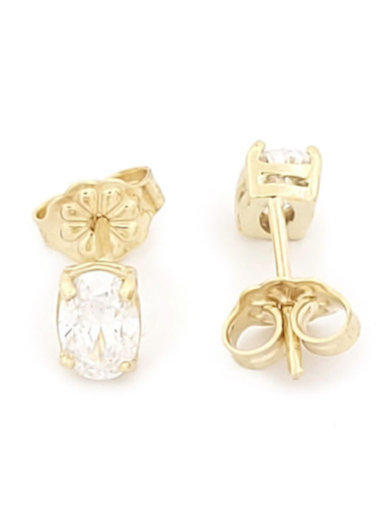 Stud Earrings in 9K Gold with Stones