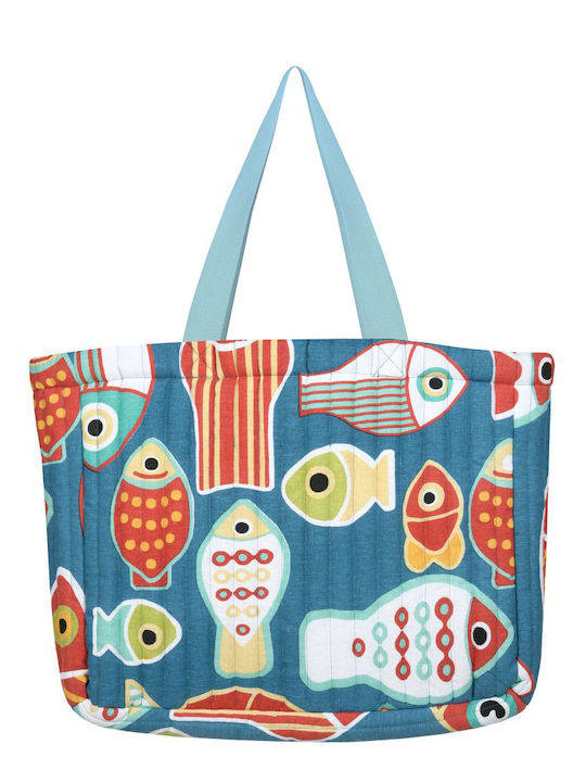 Stoff Strandtasche Rucksack Blau