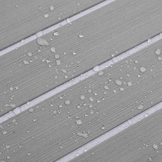 Boat Mat Striped Light Gray White 240 x 60 Cm Eva 42046775 Brown