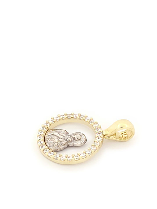 Anagnostakis Charm Talisman with Stones from Gold 9 K with Zircon